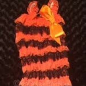 Orange and Black Lace Romper  BOR     NWT Boutique